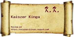 Kaiszer Kinga névjegykártya